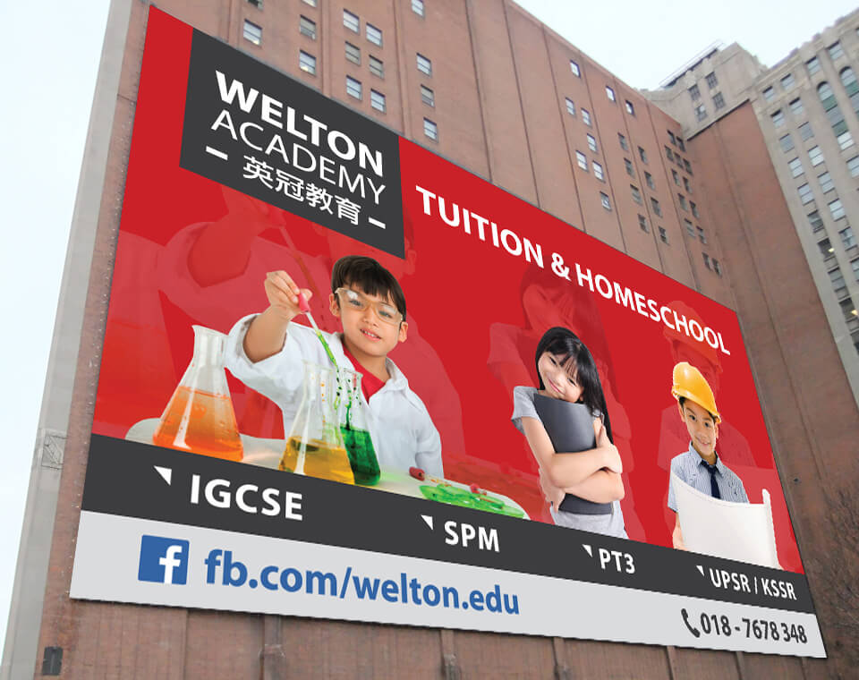 banner welton academy billboard design